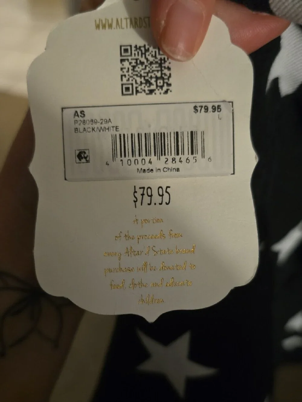 Kids Black Star-Print Pajama Pants
